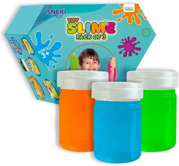 sneki (3 Slime kit) Toys jelly slime putty clay toys kit set pack for girls kids Jelly Multicolor Putty Toy