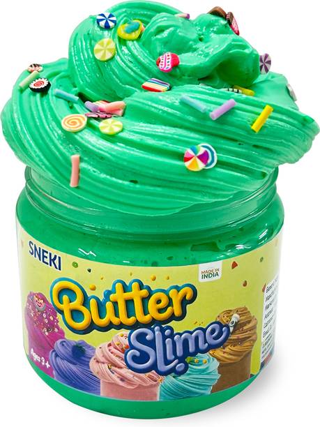 sneki Fluffy Soft Scented Butter Slime Toy for Kids Girls with Slime Rainbow Sprinkles पुट्टी खिलौना
