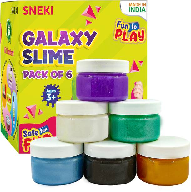 स्नेकी Pack of 6 Galaxy DIY Slime Scented Gel Jelly Toy Set Kit For Kids Girls Boy