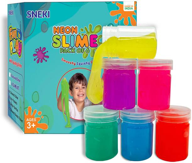 sneki (6 Slime kit) Toys jelly slime putty clay toys kit set pack for girls kids Jelly पुट्टी खिलौना