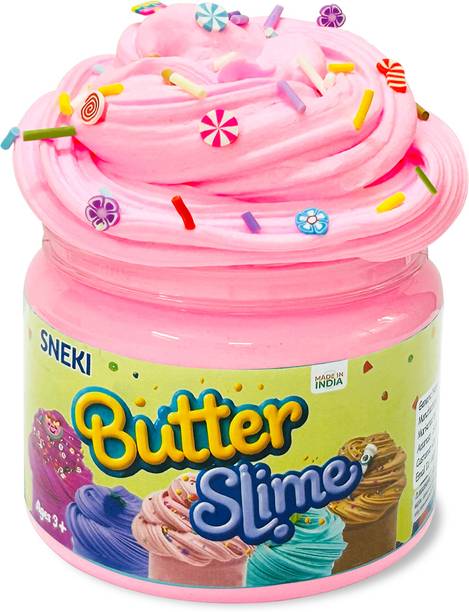 sneki Fluffy Soft Scented Butter Slime Toy for Kids Girls with Slime Rainbow Sprinkles पुट्टी खिलौना