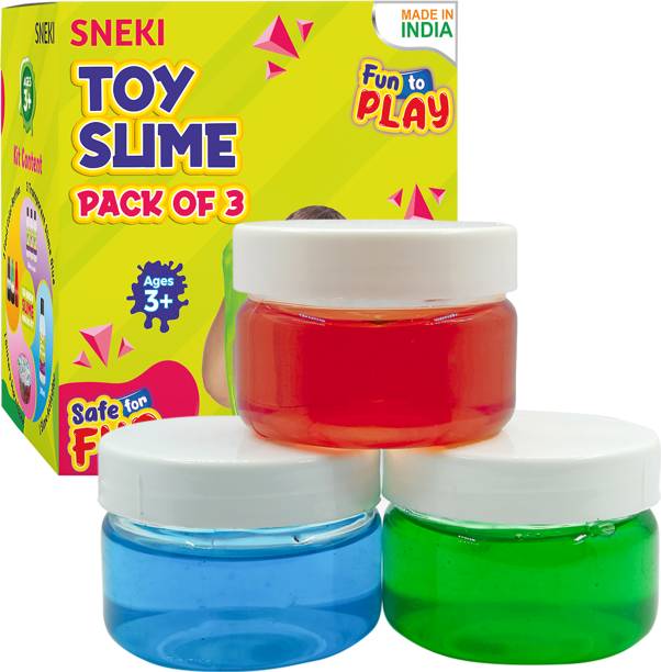sneki (PACK OF 3 ) Mulicolor Perfumed Magical Funny Jelly Slimy Slime Toy Set Kit Toy Slime putty Gel For Girls Boys Kids Red, Green, Blue Putty Toy