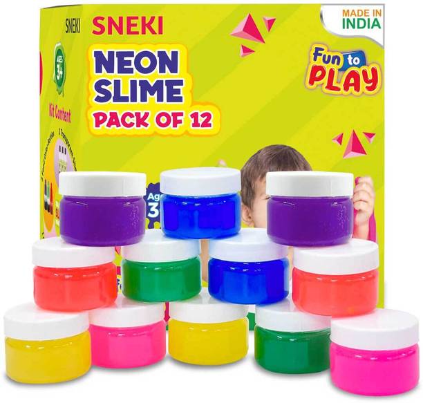 sneki (Pack of 12) DIY Magical Crystal Toys Jelly Slime Putty Clay Kit Set for Kids पुट्टी खिलौना