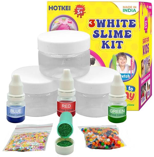 HOTKEI (Pack of 3) Clear Slime Kit Toys slime putty clay kit set for girls boys kids पुट्टी खिलौना