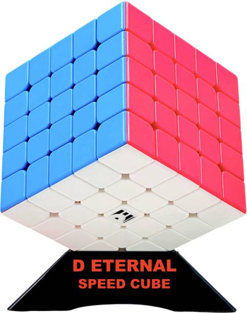 D ETERNAL Cube 5x5 High Speed Stickerless Magic Cubes Puzzle Game With Free Display Stand