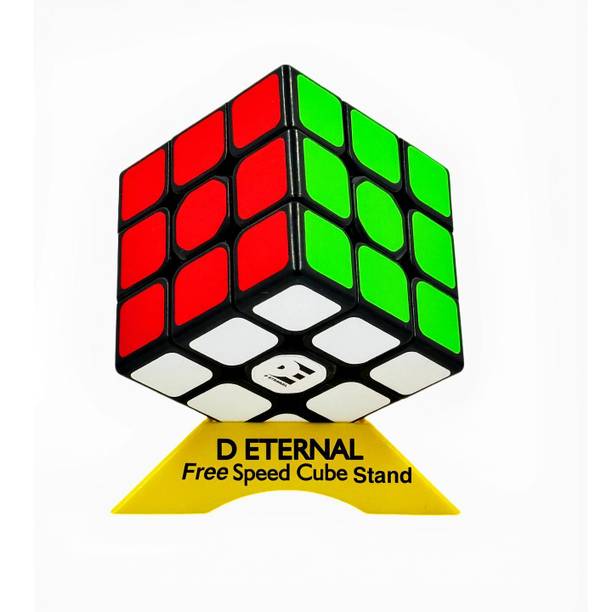 D ETERNAL Cube 3x3 Cube High Speed Magic Cubic Puzzle Game Toy 3 by 3 with Free Cube Stand