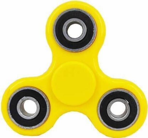 PREMSONS Fidget Spinner 608 Four Bearing Ultra Speed Tri Spinner Hand Spin Toy Yellow Black Wing Bearings