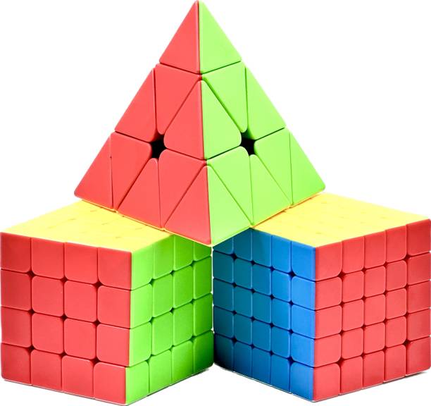 D ETERNAL Speed Cube Combo Set 4x4 5x5 and Pyraminx Pyramid Triangle Puzzle Cubic Bundle