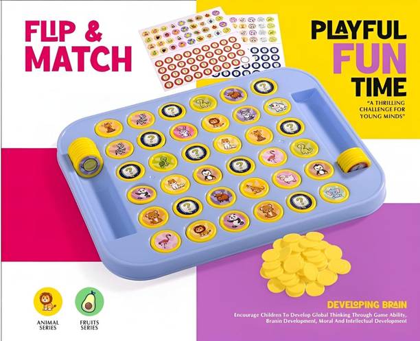 SmartKids Flip & Match Memory Game for Kids | Fun Brain Development Puzzle Board Toy Educational Board Games