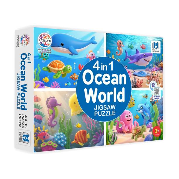 Ratnas Ocean World 4in1 Jigsaw Puzzle (7580) 4in1 Theme Puzzle