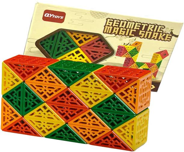 SALPITOYS QiYi Geometric Magic Snake Cube Twisty Puzzle Toys, 24 Blocks,