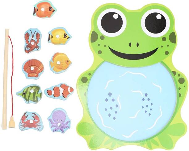 SHALAFI Montessori Educational Fish Sorting Toys Magnetic Fishing Catching Game Pole