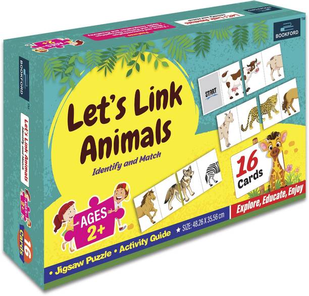 BOOKFORD Let S Link Animals Card Puzzle For Kids Card P...