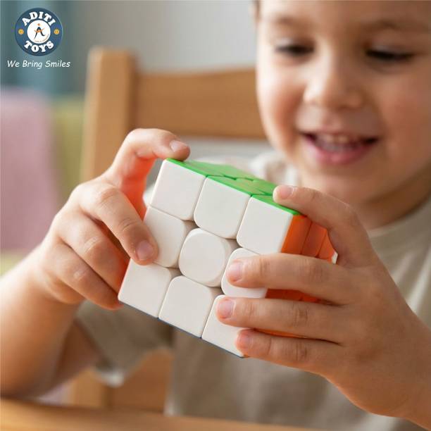 Aditi Toys 3x3 Highspeed Stickerless Cube Puzzle For Kid Above 6 Year,BIS Approved