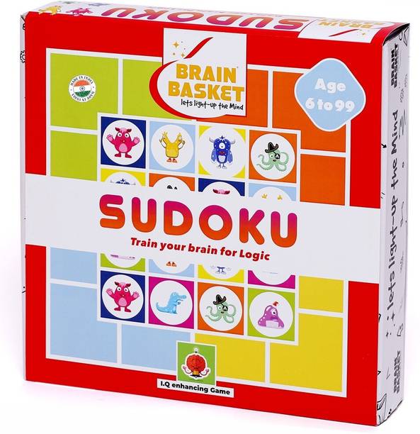 BRAIN BASKET SUDOKU Puzzle Game for Kids and Adults MDF Board Travel Game Age 6 Plus
