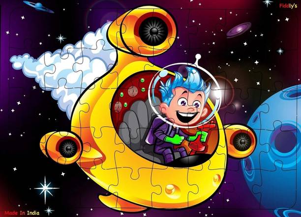 Fiddlys Wooden Jigsaw Puzzle for Boys & Girls Learning Educational Toy (Space Hero)