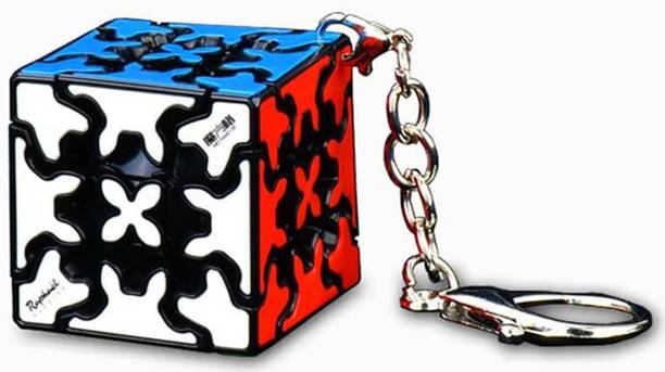 Cuberkart QiYi 3x3 Gear Cube Keychain, Mini 3x3x3 Keyring Twisty Puzzle, 3.5cm