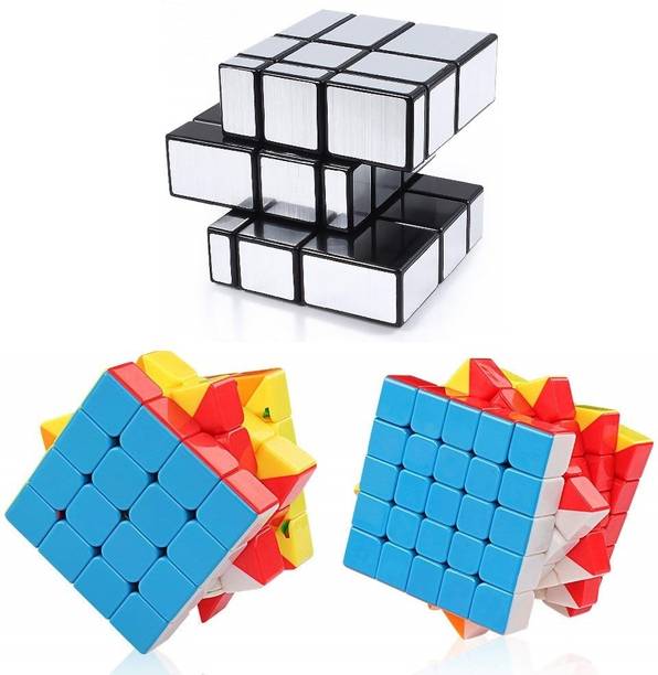 D ETERNAL Speed Cube Combo Set of 4x4 5x5 and Silver Mirror Bundle Puzzle Game Toy