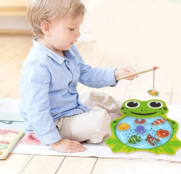 HIGHSEAS Magnet Design Fish Catching Jigsaw Puzzle Teaching Magnetic Fishing Pole Board