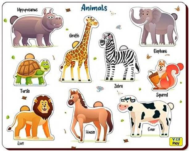 YaY Play Wild Animals Wooden Puzzle For Preschool Toddler Kids 3 Years &Above