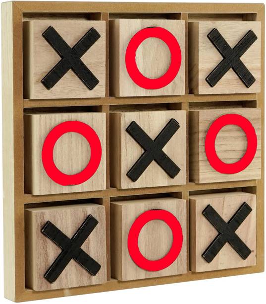 SHALAFI Wooden Tic Tac Board Game Zero Kata Puzzle Game Noughts and Crosse Learning Toys