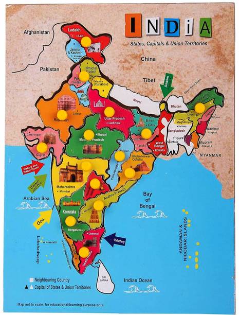 RITSKART Best Buy Wooden Educational learning Map Board Puzzle for kids