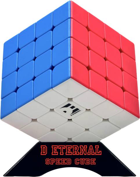 D ETERNAL Cube 4x4 High Speed Stickerless Magic Cubes Puzzle Game Toy With Free Stand