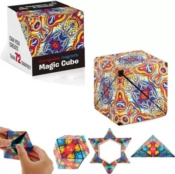 ARIZON Mind-Bending Fun: Magnetic Magic Cube Shape-Shifting Puzzle (Random Design)