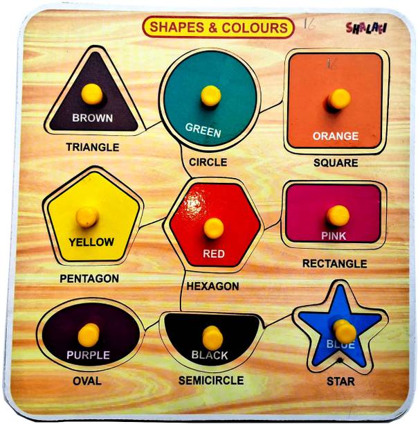 PABAH Wooden Shape Puzzle Educational Tray Toy Pre-School Learning Kit