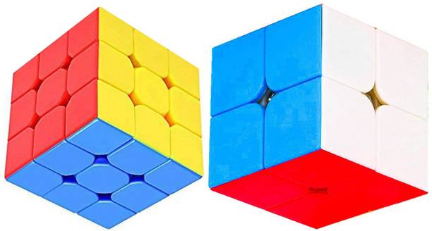 Aseenaa High Speed Cube Combo of 2X2 & 3X3 Stickerless Magic Puzzle Cube Set