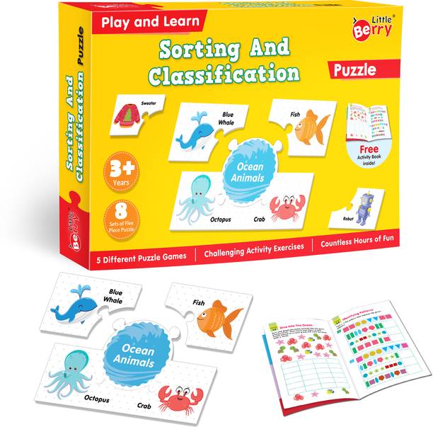 Little Berry Sorting & Classification Puzzle for Kids: Play & Learn Puzzle with Activity Book
