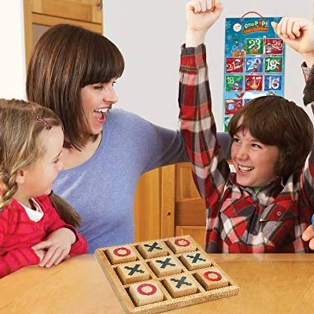 Plus Shine Wooden Tic Tac Toe Portable Game for Kids&Adult Strategy & War Board Game Puzzle