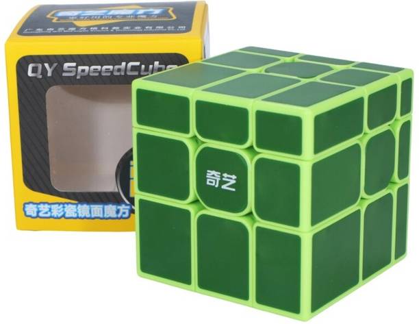 Cuberkart QiYi Mirror 3x3 Speed Cube Puzzle, Durable Shape Mod Speed Puzzle (Tiled, Green)