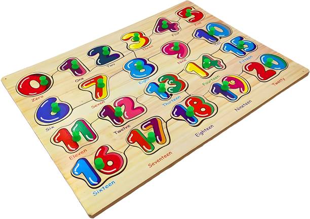 RITSKART New Arrival 1 To 20 Wooden Number Numerical Puzzles Counting Board for Toddlers