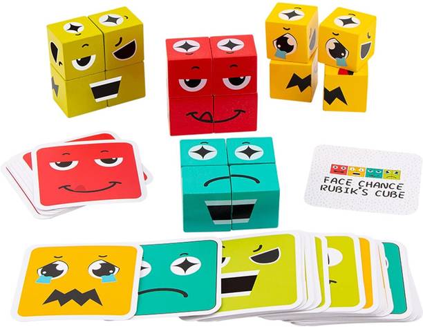 KIDOLOGY Emoji Cube face Change Game for Kids  (33 Pieces)