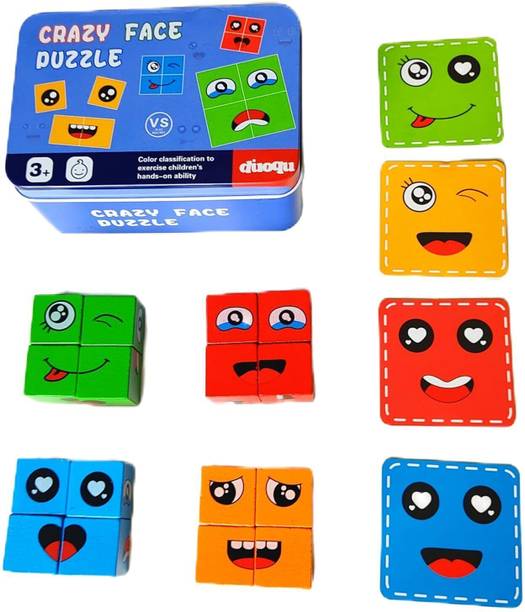 Super Toy Face Change Rubiks Cube Game Brain Teaser Wooden Puzzle Educational Toy