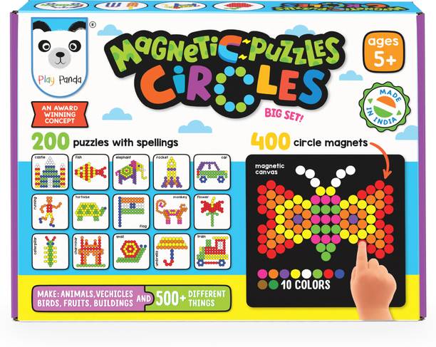 PLAY PANDA Magnetic Puzzles (big) Circles with 400 Magnets & 200 Puzzles
