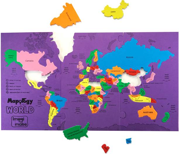 Imagimake Mapology World Map & Its Countries- Learning Aid & Educational Toy- Age 4 years+