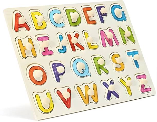 Alafi Wooden Educational Creative learning A To Z English Alphabets ABCD Board