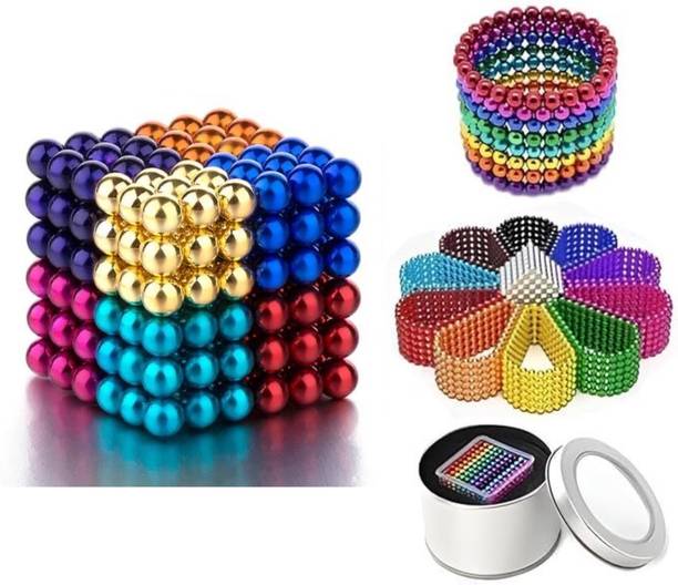 SAMRENTERPRISES 216 Pcs Magnetic Balls Set – for Brain Puzzle, Creativity & Desk Toy.