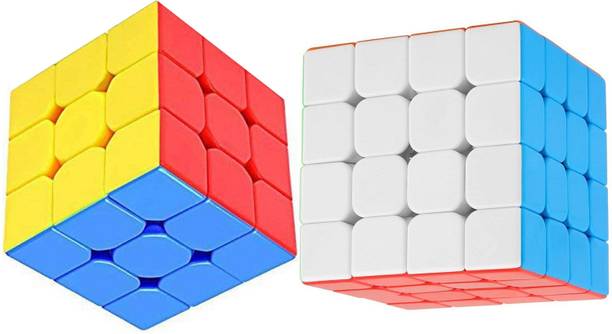Aseenaa High Speed Cube Combo of 3X3 & 4X4 Stickerless Magic Puzzle Cube Set
