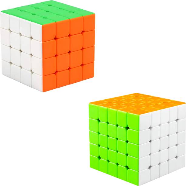 AZEENA Magic High Speed Stickerless Cube Combo Set of 4x4 & 5x5| Kids and Adults rubiks