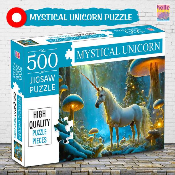 HELLO FRIEND Mystical Unicorn Puzzles 500-Piece for Kids and Childrens – Ages 9+