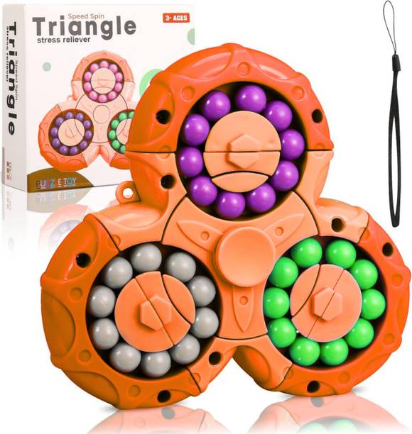 HAPPIEE CLAP Magic Bean Puzzle(Orange) - Rotating Speed Spin Triangle
