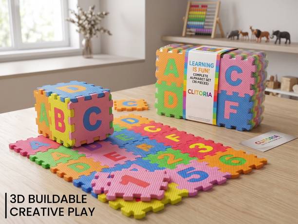 Clitoria Puzzle Mat Alphabet & Number EVA Foam Floor Mat