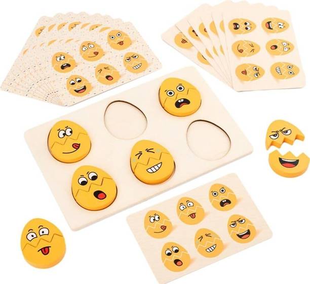 Little Mind Eggs Expressions Emoticon Puzzle zig zag Emoji/Memory Training toy