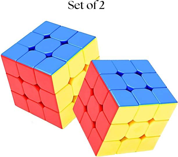 ScreenFree Pack of 2 Speed Rubik Cube Puzzle, 56mm, Safe ABS Material, Multi-Colour