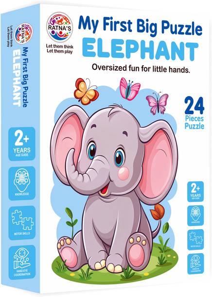 Ratnas My First Big Puzzle Elephant jumbo jigsaw puzzle for Kids (25 Pieces) (1590)