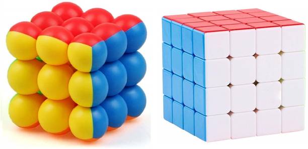 Enorme High Speed Smooth 4x4x4 Cube and 3x3x3 Round Bubble Magic Cube
