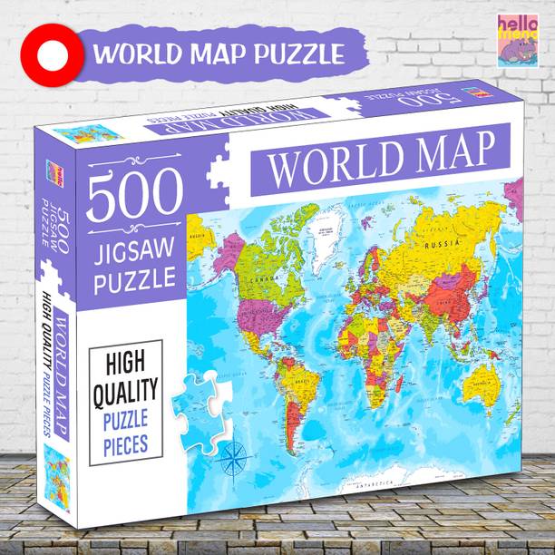 हेलो फ्रेंड World Map Jigsaw Puzzles 500-Piece for Kids and Childrens – Ages 9+